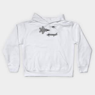 F-35 Lightning JSF Tri-View Kids Hoodie